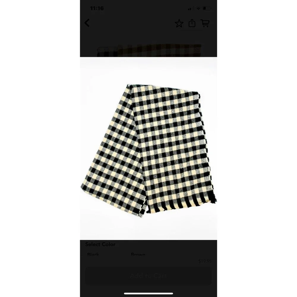 Scarf unisex scarf wrap scarf brown buffalo plaid blanket scarf brown plaid NEW